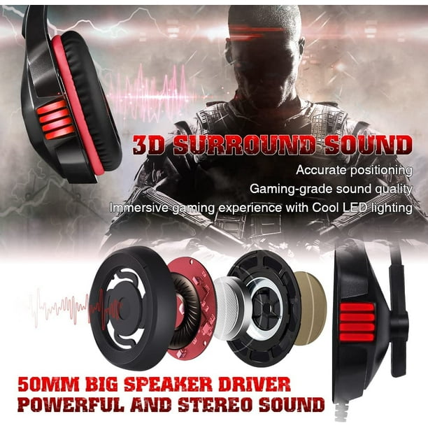 Gaming Headset For Xbox One, Ps4, Pc, Over Ear Gaming Headphones