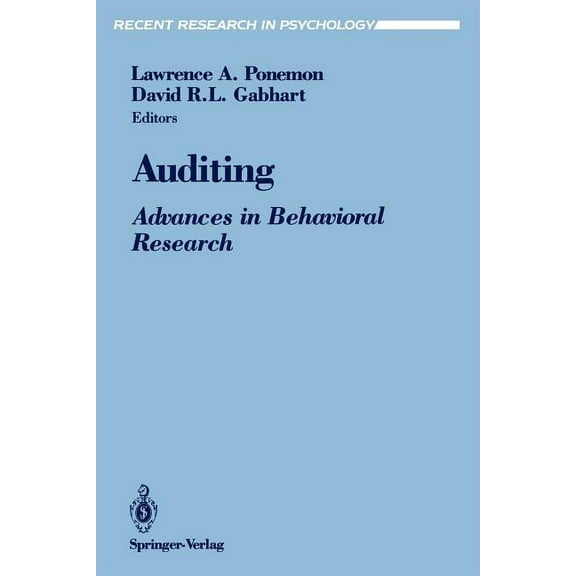 Recent Research in Psychology Auditing: Advances in Behavioral Research, (Paperback)