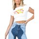 thumbnail image 1 of VISgogo Camiseta Femenina, Patrones de Flores de Letras Cuello Redondo Manga Corta Tops Cortos de Punto Traje de Verano, S/M/L VISgogo  moda, 1 of 7