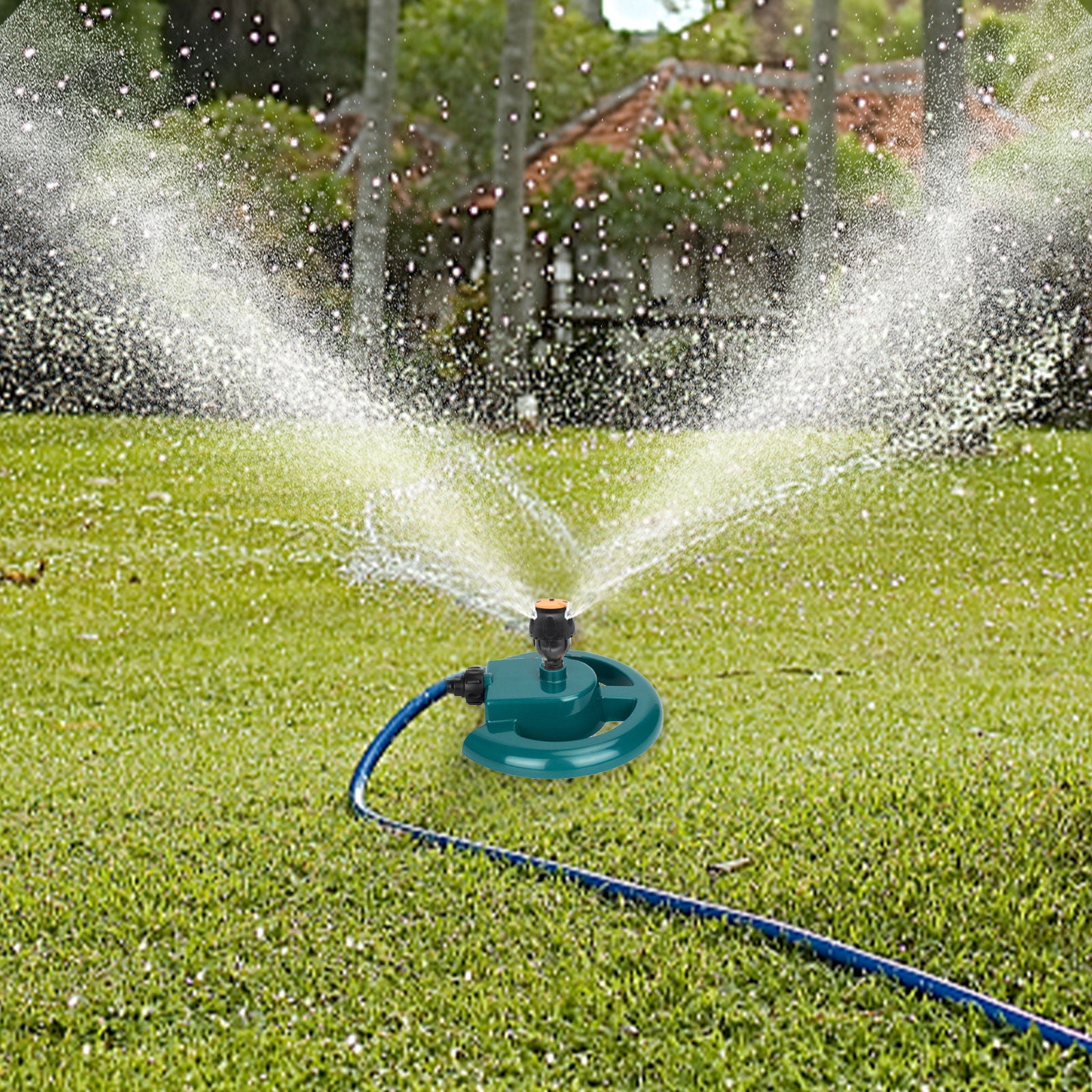 360 Degree Rotating Lawn Sprinkler, Automatic Water Sprinkler with Weighted Base for Large Yard, Ki-ds Sprinkler Toy for Outdoor Play and Garden Irrigation