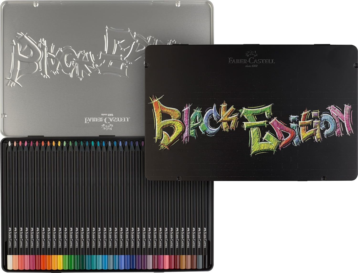 Faber-Castell Coloring Pencils - Black Edition - Tin of 36