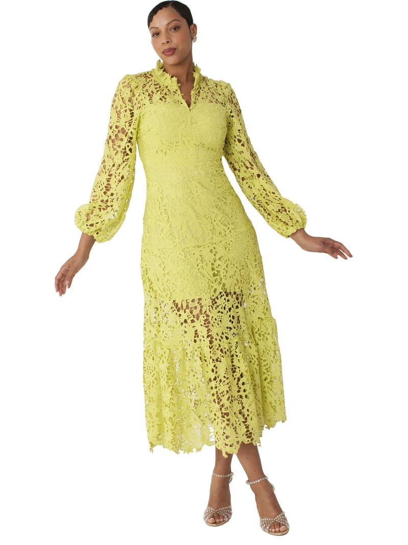 chinese dress ladies The Lorenza Dress in Chartreuse Windsor Brocade 00 / Chartreuse Windsor Brocade main image 0