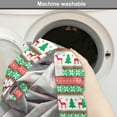 thumbnail image 6 of Christmas Dog Crate Cover, Knit Style Graphic Reindeer Star and Snowflake Holiday Family Theme, Easy to Use Pet Kennel Cover for Medium Large Dogs, 35" x 23" x 27", Red Green White, by Ambesonne, 6 of 6
