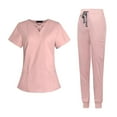 thumbnail image 1 of Conjunto de médica para mujer Strade Fareast Limited traje de trabajo ligero suave cómodo elegante escote en V blusa Rosado XS, 1 of 8