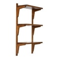thumbnail image 4 of Kate and Laurel Meridien Modern Three-Tier Wooden Shelves, 18 x 9 x 32, Walnut Brown, Stunning Tiered Wall Shelf for Storage and Display as Cute Nursery Shelving or Over-the Toilet Storage, 4 of 8