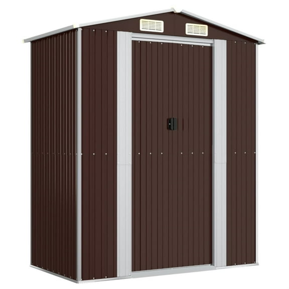 Casafoyer Garden Shed Dark Brown 75.6"x42.5"x87.8" Galvanized Steel