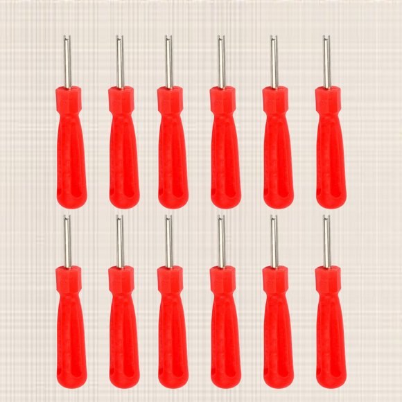 BEADCEST 12Ud Herramienta Para Instalación Y Extracción De Núcleos Para Válvulas Con Mango Rojo