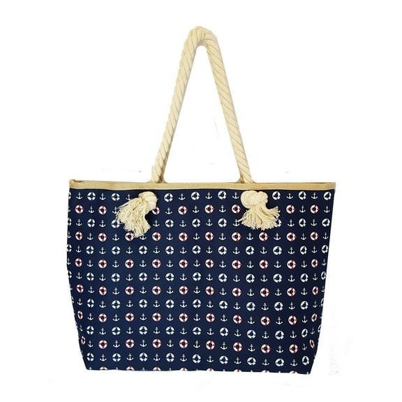 Navy Nautical Themed Shopping Tote