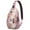 Pink Hued Cute, variant on Sling Backpack,Pink Hued Cute Halloween Ghosts Pattern Sling Bag with Water Bottle Holder,Waterproof Sling Bag for Men/Women with Headphone Jack for Hiking,Travel