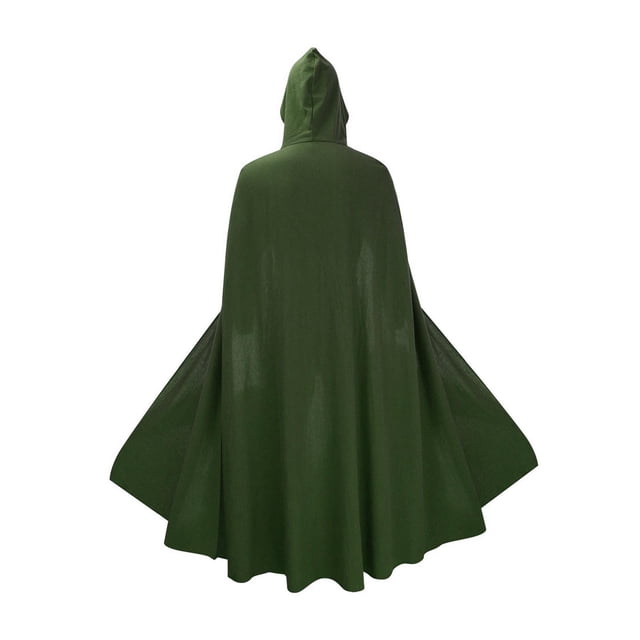 Capa medieval con capucha para cosplay, capa de mago punk de longitud completa, capa de , accesorios de disfraz para mujeres y hombres, fiesta y Verde claro