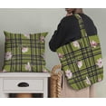 thumbnail image 5 of Soimoi Green Poly Georgette Fabric Check & Magnolia Floral Print Fabric by Yard 42 Inch Wide, 5 of 5