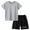 Grey summer set L4, variant on GXWEA Boys Set Boys Shirts Size 10-12 Toddler Kid Boy Clothes Tee Shorts 2Pc Summer Outfit Set 2-3 Years Grey