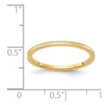 thumbnail image 4 of 14K Yellow Gold Ring Band 1.2mm Criss-Cross Pattern Stackable, 4 of 4