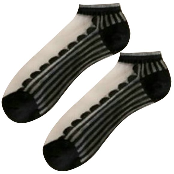 LNGOOR Chaussettes pour Femmes en Maille Dames Respirantes Patchwork Fines Élastiques Chaussettes Transparentes Fille Maille Transparente Chaussette Mi-Mollet Soie Dentelle Résille Ultra Mince Tulle Cheville Transparente Fantaisie Cadeau de la Saint-Valentin S
