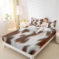 thumbnail image 4 of Manfei Country Carrle Hide Full Size Sheets,Rustic Western Farmhouse Bed Sheets,Brown White Sheet Sets For Kids,Breathable Home Decor,4-Piece, 4 of 7