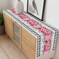 thumbnail image 4 of Valentines Day Table Runner - 72 Inch Long, Kitchen Dining Table Runner Dresser Scarves, Modern Love Heart Eucalyptus Leaf Black Plaid Farmhouse Decor for Coffee Tables Wedding Party Banquet, 4 of 8