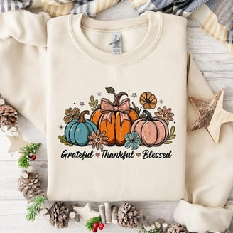 Thanksgiving Teacher T-Shirt Women's - Thankful Rainbow Pumpkin Graphic Short Sleeve Tee