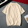thumbnail image 5 of Mens T Shirts Casual Henley Shirt Solid Color Short Sleeve Button Summer Casual Loose T-Shirts, 5 of 5