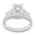 thumbnail image 6 of ESTE ORIGIN 3.00Ct Radiant Trilogy Moissanite Engagement Ring with Pear Side Stones and Pavé Band in 14K White Gold for Women, 6 of 8