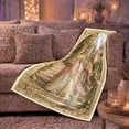 thumbnail image 6 of Bride and Attendant in Castle Garden, Dreamy Medieval Style for Fantasy Lovers, Floral Princess Path and Wedding Gift, Soft Flannel Blanket for Bedroom and Reading Nook, Home Decor, 6 of 9