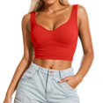 thumbnail image 1 of Fgnfyis Women Tank Tops Ribbed Athletic Workout Yoga Racerback Camisole Lightweight Wicking Activewear Sleeveless Top Summer Tops for Women Watermelon Red M, 1 of 8