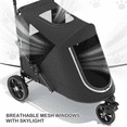 thumbnail image 5 of MoNiBloom Dog Stroller, 3 Wheel Pet Stroller for Small Medium Dogs & Cats, Adjustable Handlebar 9 Angles 20°-180°, Black, 5 of 11