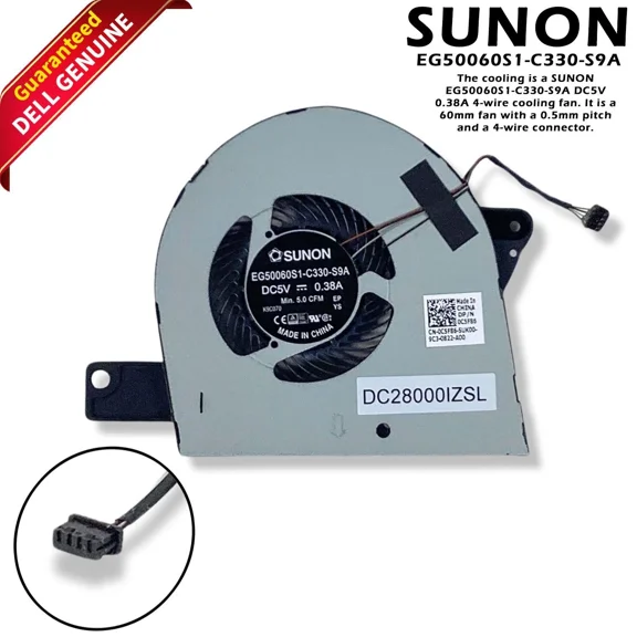 Dell Latitude 5580 Precision 3520 CPU Cooling Fan C5F86 0C5F86