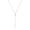 Silver, variant on Cross Y Necklace for Women Drop Stainless Steel Elegant Pendant Dainty Simple Bead Chain Long Unique Statement Faith Cubic Zirconia Jewelry Silver