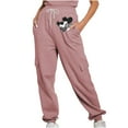 thumbnail image 2 of Xdegoge Womens Cargo Sweatpants 2025 Casual Elastic Waist Drawstring Print Sweatpant Casual Warm Running Joggers Stretch Soft Lightweight Winter Trousers Pantalones Cargo De Mujer Pink XL, 2 of 8