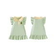 thumbnail image 2 of BemeyourBBs Toddler Baby Girls Summer Ruffled Dress 12 18 24 Months 2 3 4 5 Years Avocado Sunflower Tulip Strawberry Embroidered Buttons Fly Sleeve Casual Dress, 2 of 9