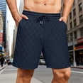 thumbnail image 2 of Mens Athletic Shorts Summer Beach Vacation Casual Elastic Waist Drawstring Five Quarter Shorts 7 Inch Quick Dry Fishing Hiking Shorts with Pockets, 2 of 7