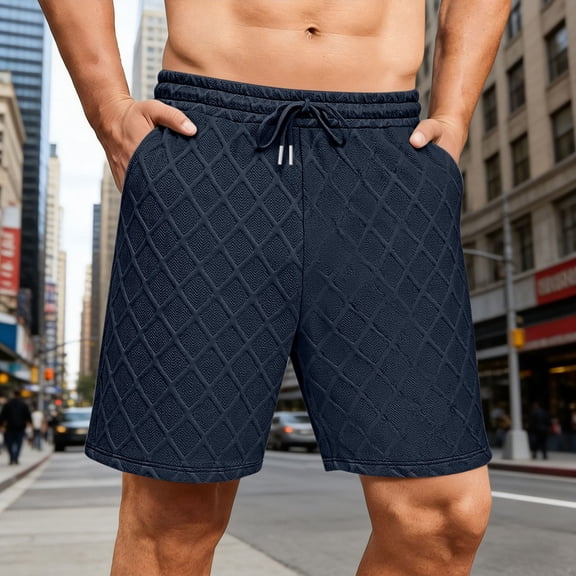 Dxzfnsa Men's Oversize Shorts Summer Drawstring Elastic Waist Jogger Shorts Mens Casual Solid Color Texture Shorts Beach Sweat Shorts with Pockets