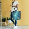 thumbnail image 4 of FORMRS Womens Canvas Tote Bag with Zipper Inner Pocket Shoulder Handbag, Magical Forest Glowing Lights, 4 of 7