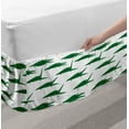 thumbnail image 2 of Crocodile Bed Skirt, Funny Green Alligator Animals in Cartoon Style Zoo Reptile Biting Characters, Elastic Bedskirt Dust Ruffle Wrap Around for Bedding Decor, 4 Sizes, Green and White, by Ambesonne, 2 of 2