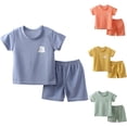 thumbnail image 6 of Baby Boy Outfits Summer Set For Kids Boys Toddler Spring Cartoon Printed Short Sleeve Beach 12 18 24 Month 3T 4T 5T Shirt and Jogger Shorts T-shirt with Elastic Waist Outfit 2 Piece, 6 of 7
