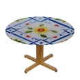 thumbnail image 3 of HAOXIT Blue White Plaid Tablecloth Spring Summer, Waterproof Round Table Cloth Washable, Stain Resistant Cloth Table Cover for Party Picnic Dinner Decor (Blue Plaid) 42-46, 3 of 8