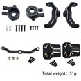 thumbnail image 1 of 7pcs Rc Car Parts Black Coating Brass Steering Links Blocks Knuckle C-hub Carrier Bridge Cover Compatible For 1/18 Trx4m, 1 of 6