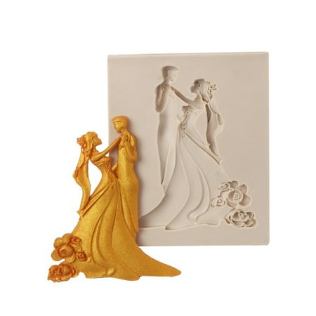 

SUNRI Couple Silicone Candle Mold Bride Silicone Soap Chocolate Mold Wedding Cake Gift