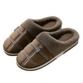 thumbnail image 2 of Oyedens Mens House Memory Foam Slippers with Comfy Warm Plush Lined Slip on Bedroom Shoes for Indoor Outdoor, 2 of 5