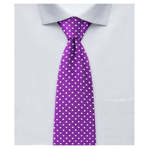 Jacob Alexander Men's Polka Dot Print 2.75 inch Width Slim Neck Tie - Purple