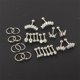 thumbnail image 3 of 13 Pares de Pendientes de Tuerca de 16G CZ 8mm 6mm Barra Hipoalergénica de material acero Inoxidable para Mujeres, Hombres, Niñas, Regalos Llamativos, Novia, plateado 26 piezas tono plateado. Salvador Aretes, 3 of 4