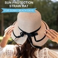 thumbnail image 5 of Circunferencia del sombrero de 56-58 cm, sombrero de paja con lazo, sombrero de paja para la playa de verano para mujer, sombrero para el sol con ala grande, sombrero para el sol dividido, 5 of 5
