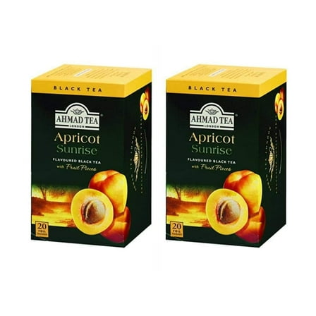 Ahmad Tea Apricot Sunrise , Tea Bags, 20-Count Boxes (Pack of 2)
