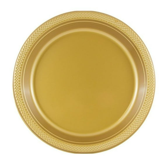 Disposable 9" Gold Diner Plastic Plates:5CT