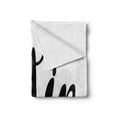 thumbnail image 2 of Justin Soft Flannel Fleece Throw Blanket, Modern Calligraphy with Popular Male Name Monochrome Hand Lettering Pattern, Cozy Plush for Indoor and Outdoor Use, 50" x 60", Black and White, by Ambesonne, 2 of 6