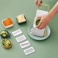 thumbnail image 2 of Crazyview Green Five-Blade Set Of Shredding Artifact Household Potato Shredder Stainless Steel Vegetable Cutter Kitchen Shredder Multi-Function Grater, 2 of 5