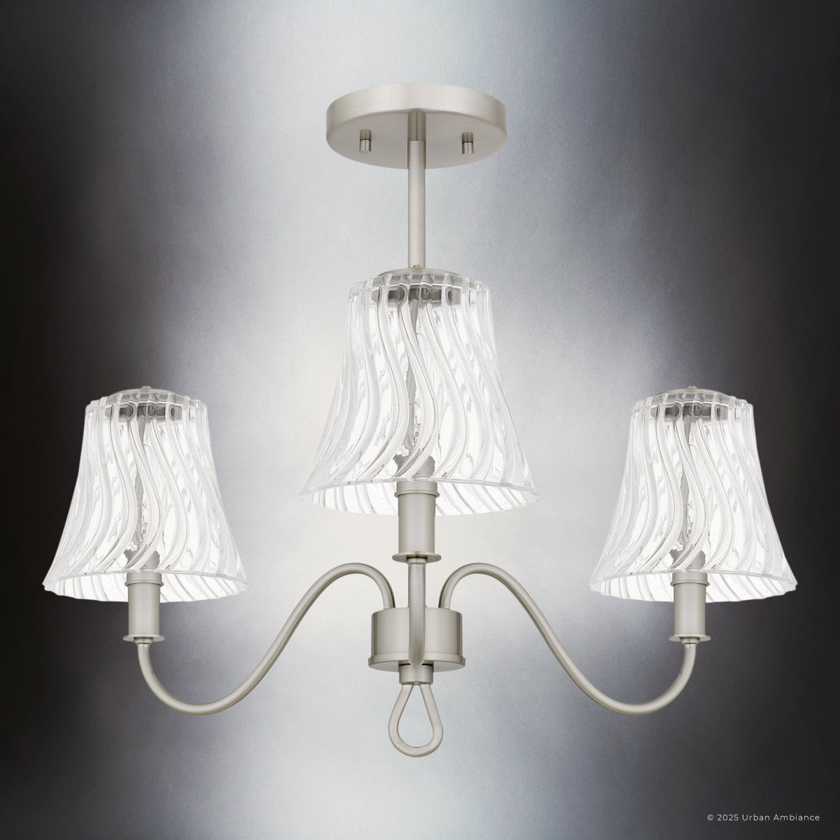 Luxury Traditional Ceiling Light, Brushed Nickel, UQL6230