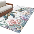 thumbnail image 6 of Summer Sea Turtles Area Rug 3x5 Washable Rug Non Slip Coastal Watercolor Ocean Corals Large Area Rug Indoor Floor Carpet for Entryway Bedroom Kitchen Living Room Home Office Dining Room Nursery, 6 of 8