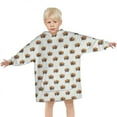 thumbnail image 3 of White Buffalo Pattern Blanket Hoodies for Kids 6-13YR Oversize Wearable Blanket Hoodies for Boys Girls Teens, 3 of 7