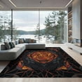 thumbnail image 2 of ODIKA Optical Volcanic Fissure Graphic Crimson Details Illusion Hallway for Dining Room, Large Office, Lounge, Non-Slip Chair-Friendly, 2 of 7